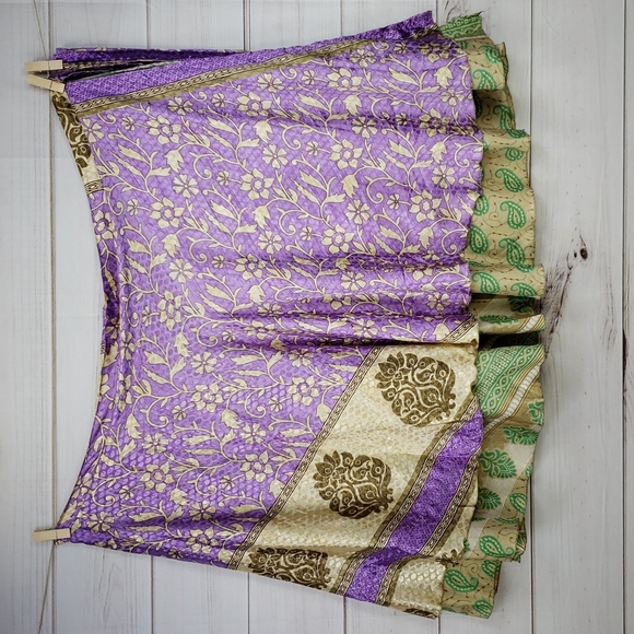 Darn Good Yarn Sari Silk Wrap Skirt Tea Goddess - Picture 3 of 16